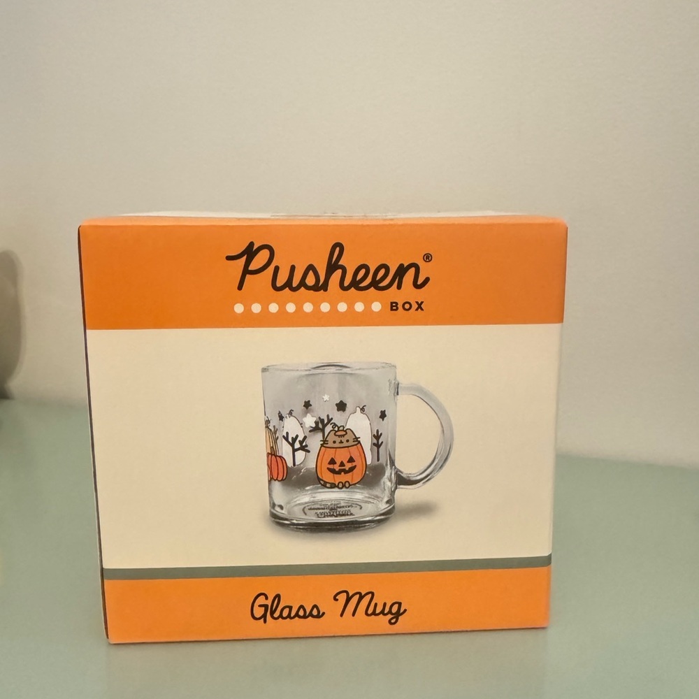 Pusheen Box Fall 2025 Exclusive Pumpkin Halloween Glass Mug NIB